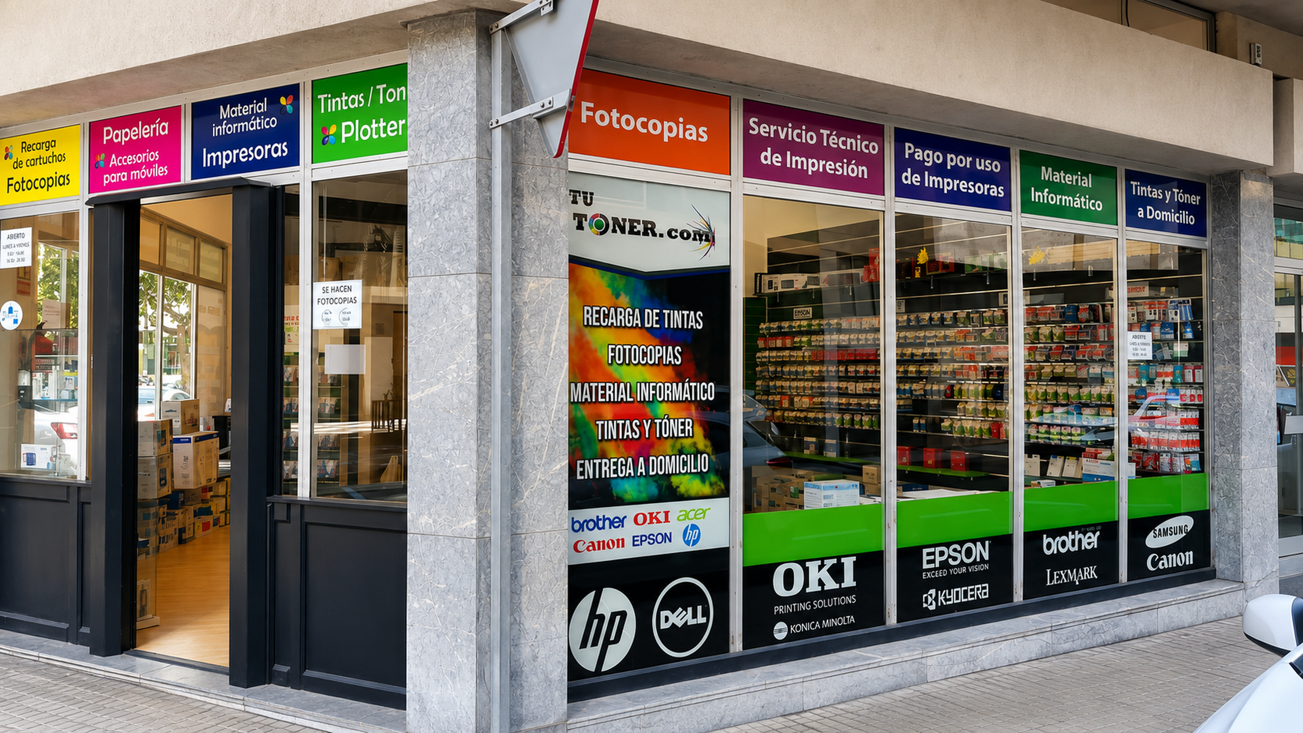 Fachada de TuToner Las Palmas, con papelería, impresoras, material informático, tintas y tóner